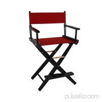 Extra-Wide Premium 24" Directors Chair Natural Frame W/Black Color Cover   563751561